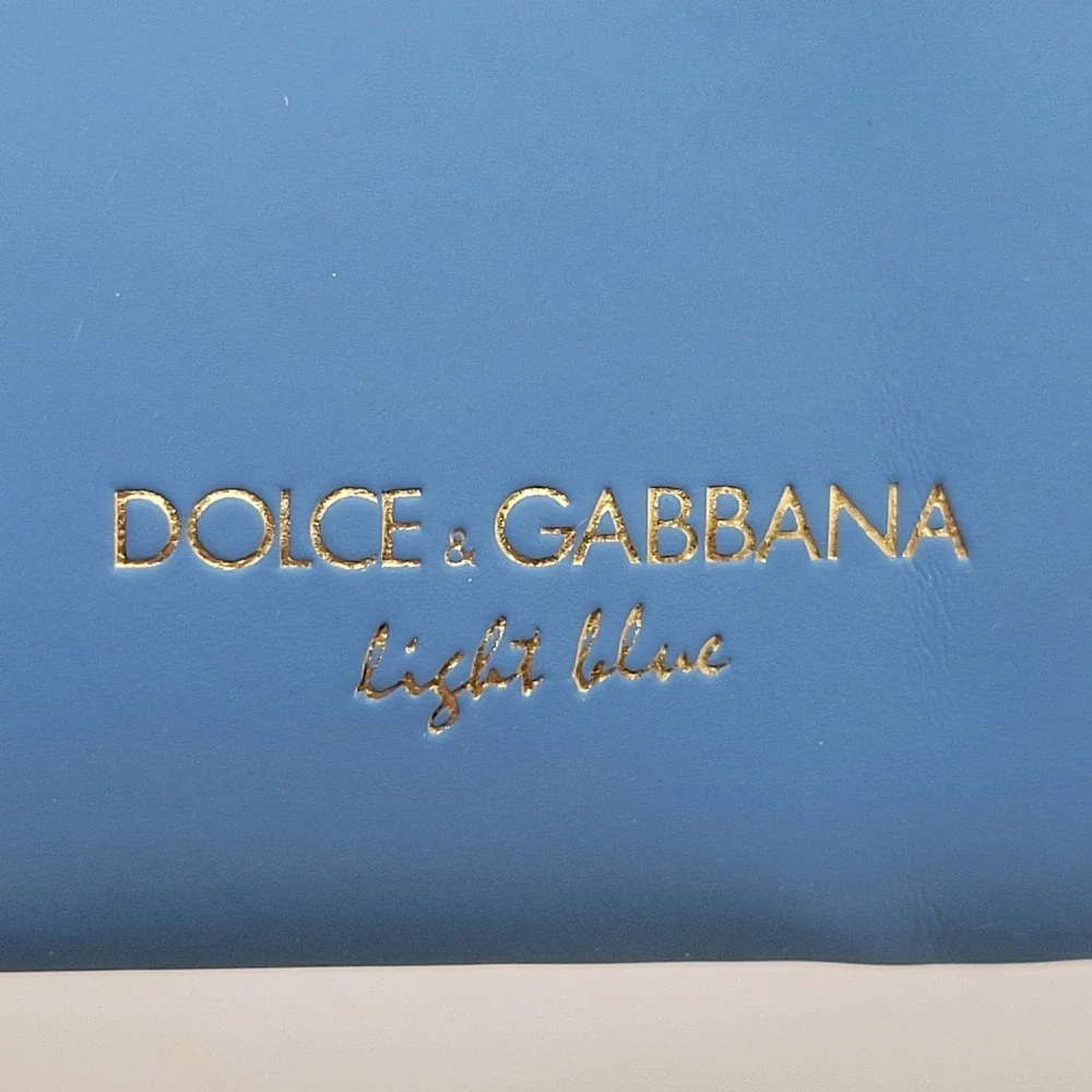 Dolce & Gabbana Light‎ Blue Cosmetic Pouch Blue Zipper Makeup Bag Rope Pull